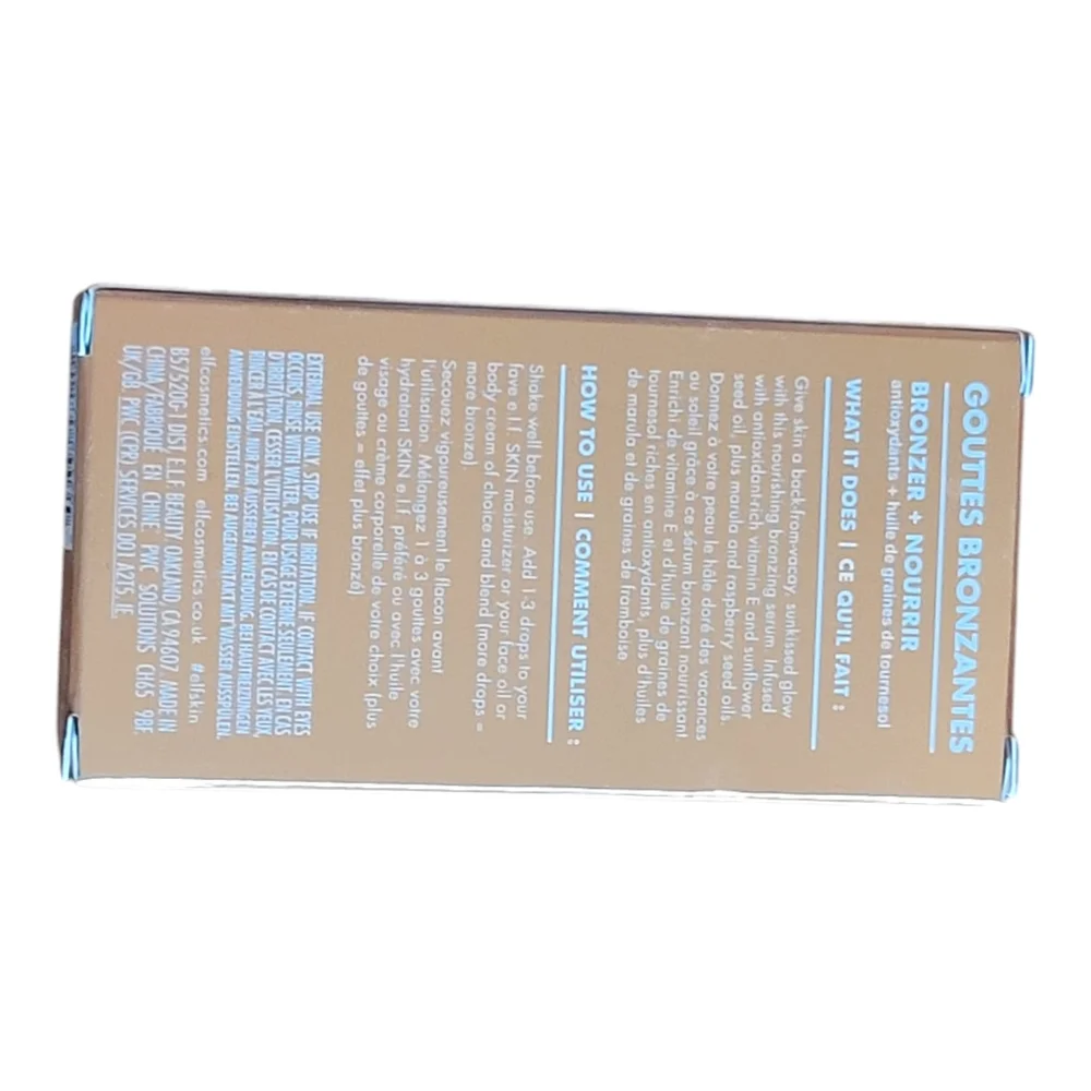 e.l.f. Skin Bronzing Drops Rose Gold Tinted Serum 1oz Fair Medium NIB